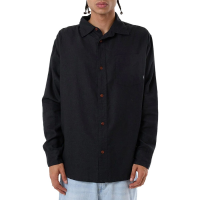 Thrills Hemp Minimal Oversize Long-Sleeve Shirt 2024 in Black size Medium