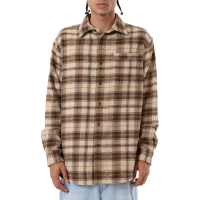 Thrills Barrio Shirt 2024 in Brown size Large | Cotton