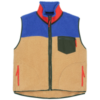 Women's The Great Outdoors The Plush Colorblock Terrain Vest 2024 Ocean & Fawn in Blue size Large | Nylon/Leather/Polyester