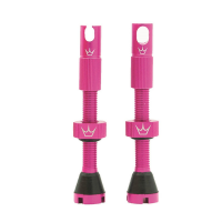 Peaty's Alloy Presta Valve Stem 2024 in Pink size 42mm | Rubber