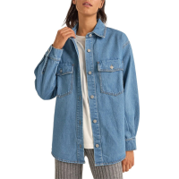 Women's Rhythm Oversized Denim Shacket 2024 in Blue size Small | Cotton/Denim