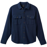 Brixton Bowery Textured Twill Overshirt Men's 2024 in Blue size Medium | Cotton