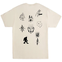 Autumn Heiroglyphics T-Shirt Men's 2024 in White size Large | Cotton