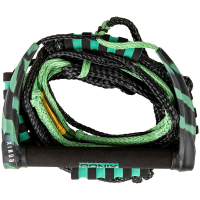 Ronix 11 Surf Handle + 30 ft 4-Section Spinner Silicone Surf Rope 2025 in Green