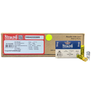 STERLING 20 GA SLUG 200 ROUND CASE UPC: 8698779964887