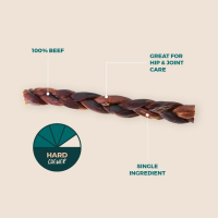 12" Moo Taffy Braided - Gullet Braided 2 Pounds | 12-14 Pieces by Bully Sticks Direct