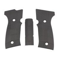 P320 AXG LOK GRIP PANEL SET, BRASS GRIDLOK - BLACK