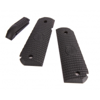 G10 BLACK PIRANHA GRIPS. 1911 FASTBACK FULL SIZE