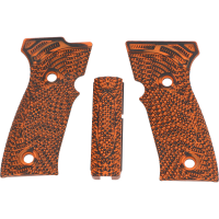 P320 AXG LOK GRIP PANEL SET, VELOCE PALM SWELL, ORANGE BLACK