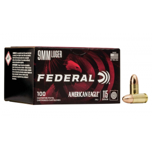 eral American Eagle  9mm Luger FMJ Ammunition  115 Grain  100 Rounds Ammo