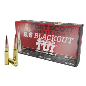 Fort Scott Munitions 8.6 Blackout 285 gr SCS TUI Subsonic 20/Box by Bear Creek Arsenal -