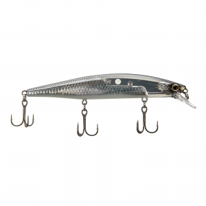 Image of Shimano World Minnow 115SP Suspending Jerkbait | Flash Boost Black Silver