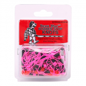 Image of Beau Mac Bobber Stop Knots with Beads | Fluorescent Pink / Red