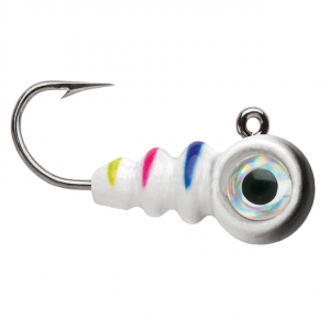 Image of VMC Tungsten Larv Eye Jig | Glow Black Wonderbread; 1/16 oz.