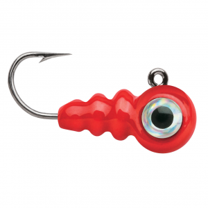 Image of VMC Tungsten Larv Eye Jig | Glow Red; 1/16 oz.