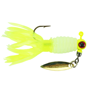 Image of Mr. Crappie Sausage Head Spins Pre-Rigged Crappie Thunder | Refrigerator White; 1/16 oz.