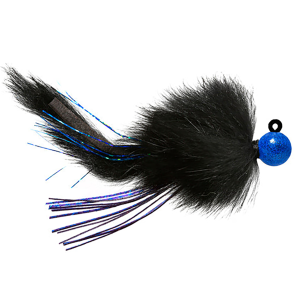 Image of Hawken AeroJig Twitching Jig | Blue Sparkle-Black Body; 3/8 oz.