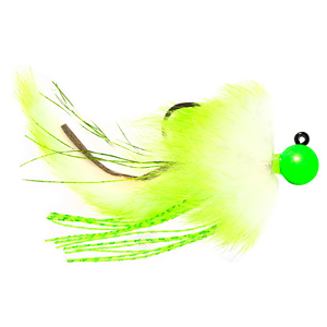 Image of Hawken AeroJig Twitching Jig | Bright Green Silver Sparkle-Fl. Green Over White; 3/8 oz.
