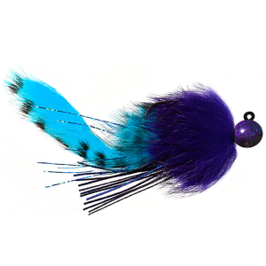 Image of Hawken AeroJig Twitching Jig | Black-Purple Body-Blue Tail; 1/2 oz.