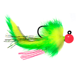 Image of Hawken AeroJig Twitching Jig | Corkie Pink-Chartreuse-Green Body; 1/2 oz.