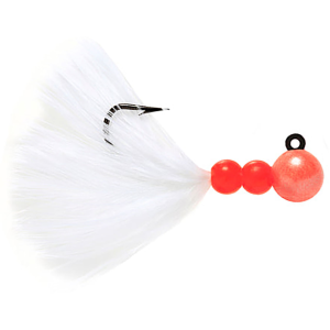 Image of Hawken Beau-Mac Marabou Steelhead Jig | Peach-White; 1/8 oz.