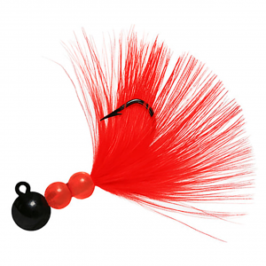 Image of Hawken Beau-Mac Marabou Steelhead Jig | Black-Red; 1/8 oz.