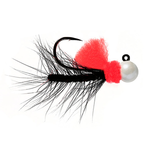 Image of Hawken AeroJig Nightmare Steelhead Jig | Glow White Headed; 1/8 oz.