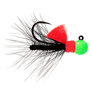 Image of Hawken AeroJig Nightmare Steelhead Jig | Glow Green Headed; 1/8 oz.