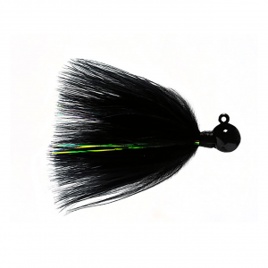 Image of Hawken Fire Flies Marabou Flash Jig | Black-Red Glow; 1/4 oz.