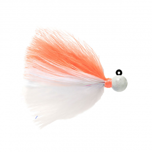 Image of Hawken Fire Flies Marabou Flash Jig | Pearl-Peach-White-Red Glow; 1/4 oz.