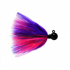 Image of Hawken Fire Flies Marabou Flash Jig | Black-Purple-Cerise-Red Glow; 1/4 oz.