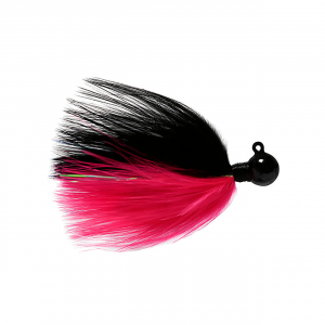 Image of Hawken Fire Flies Marabou Flash Jig | Black-Black-Cerise-Red Glow; 1/4 oz.