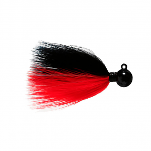 Image of Hawken Fire Flies Marabou Flash Jig | Black-Black-Red-Red Glow; 1/4 oz.