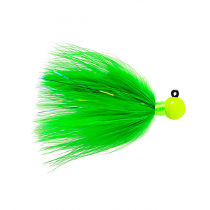 Image of Hawken Fire Flies Marabou Flash Jig | Chartreuse-Green-Chartreuse Glow; 1/4 oz.