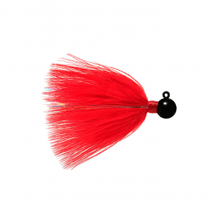 Image of Hawken Fire Flies Marabou Flash Jig | Black-Red-Red Glow; 1/8 oz.