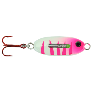 Image of Fish Daddy Micro LED Spoon | Glow Pink/Green Perch; 1/16 oz.