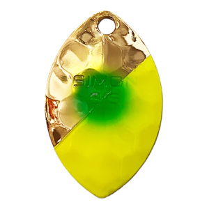 Image of Hawken Simon Cascade Spinner Blade | Chartreuse Slash; 3 1/2 in.