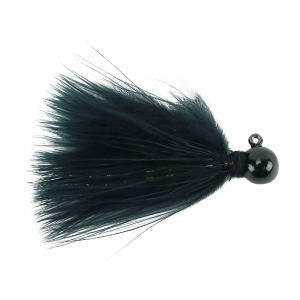 Image of Hawken Sy's Micro Marabou Jig | Black Nickel Head-Black; 1/64 oz.