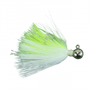 Image of Hawken Sy's Micro Marabou Jig | Nickel Plated Head-Chartreuse-White; 1/64 oz.