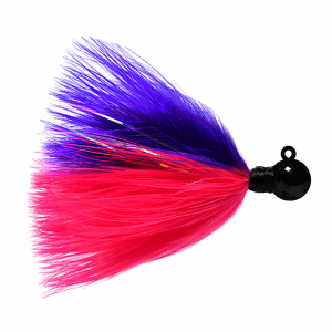 Image of Hawken Sy's UV Marabou Jig | Black Hd-Cerise-Purple; 1/8 oz.