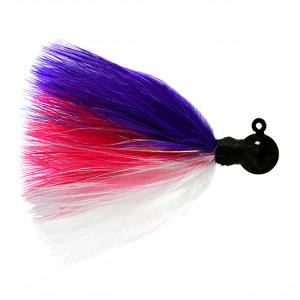 Image of Hawken Sy's UV Marabou Jig | Black Hd-Purple-Cerise-White; 1/8 oz.