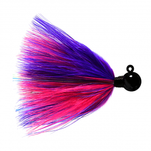 Image of Hawken Sy's UV Marabou Jig | Black Hd-Purple-Cerise; 1/8 oz.