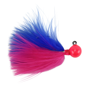 Image of Hawken Sy's UV Marabou Jig | Cerise Hd-Cerise-Blue; 1/4 oz.