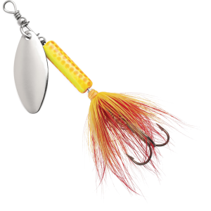 Image of Blue Fox Whip Tail Deep Runner Spinner | Orange Chartreuse; 1/8 oz.