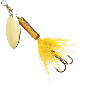 Image of Blue Fox Whip Tail Deep Runner Spinner | Gold; 1/4 oz.