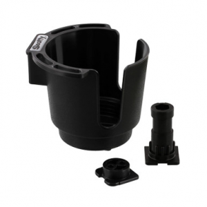 Image of Scotty Cup Holder with Rod Holder Post and Bulkhead - Gunnel Mount