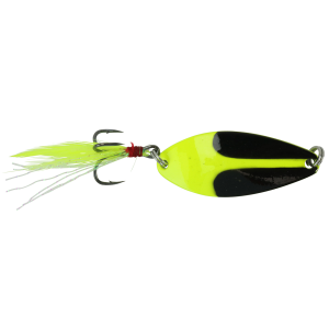 Image of Mr. Crappie Jack Knife Spoon | Tuxedo Black Chartreuse; 1 1/2 in.