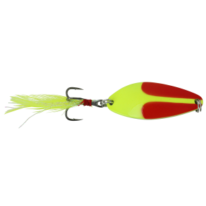 Image of Mr. Crappie Jack Knife Spoon | Red Chartreuse; 1 in.