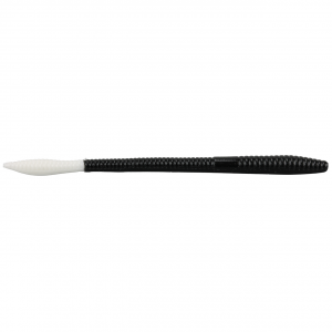 Image of Zoom Trick Worm | Black White Tail; 6.5 in.