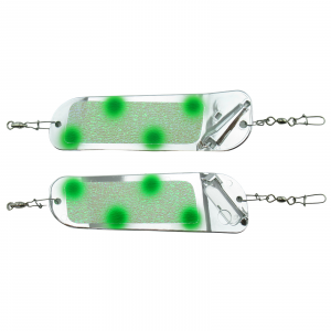 Image of Dreamweaver Flip Fin Paddles | Chrome Green Dot; 8 in.